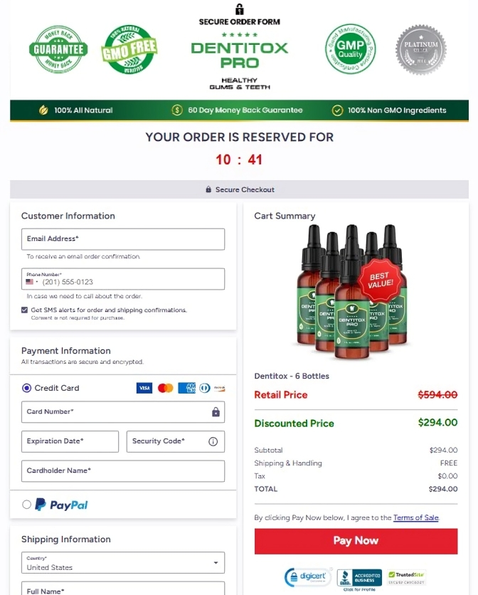 Dentitox Pro Order Page